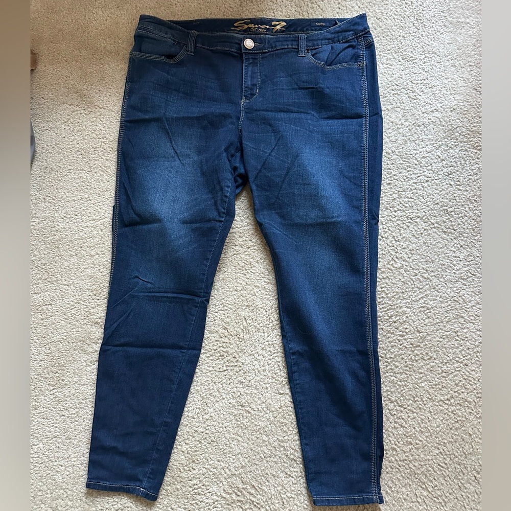 7 For All Mankind Dark Blue‎ Skinny Jeans